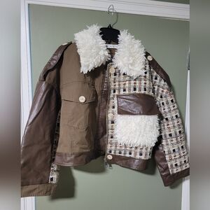 Brown and Cream Patchwork Jacket